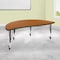 Flash Furniture Half Round 30 W, 60 L, 25 H, Chrome, Laminate, Particleboard, Steel, Wood Grain XU-A60-HCIRC-OAK-T-P-CAS-GG - alternate 1